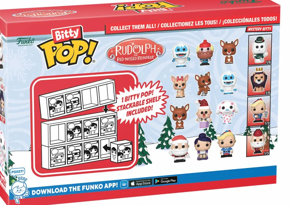 Rudolph the Red-Nosed Reindeer (1964) - Bumble, Rudolph, Yukon & Mystery 60th Anniversary Bitty Pop! Vinyl Figure 4-Pack