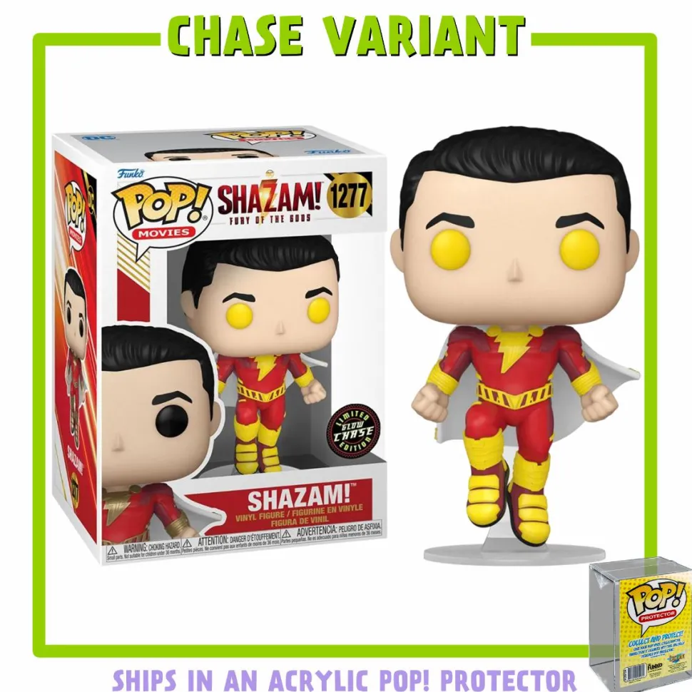 Shazam! Fury of the Gods (2023) - Shazam! Pop! Vinyl Figure in Acrylic Pop! Protector (Chase Variant)