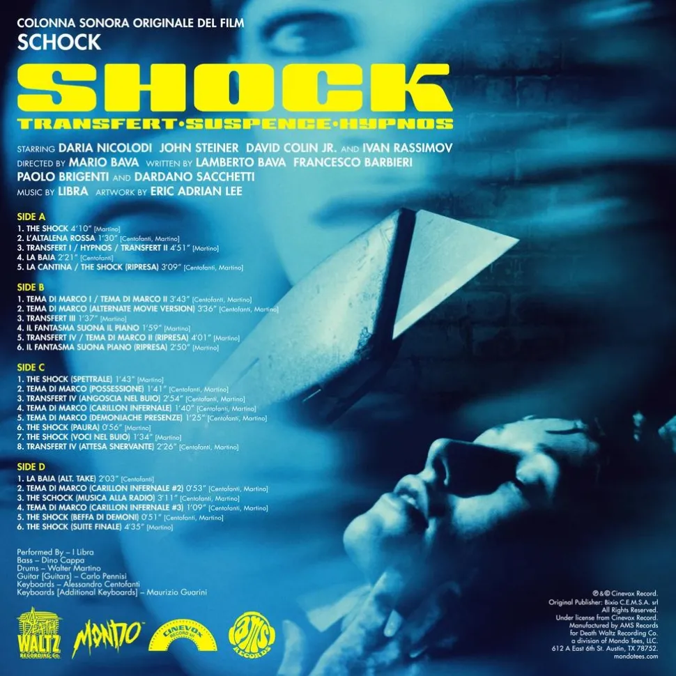 Shock (1997) - Original Motion Picture Soundtrack by Libra 2xLP Vinyl Record (Translucent Yellow Coloured Vinyl)