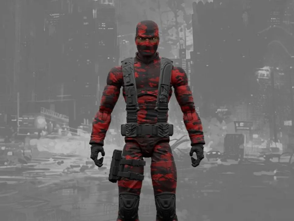 Soldiers of Fortune - Close Combat Operative (Red/Black Camo) 1/12th Scale Action Figure