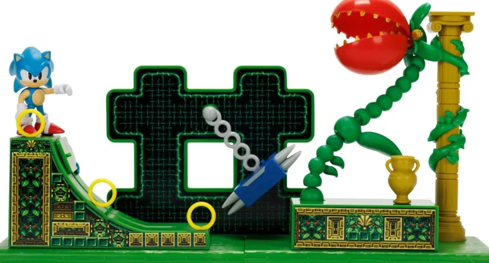 Sonic the Hedgehog - Classic Sonic with Stardust Speedway Zone Diorama 2.5" Scale Action Figure Playset