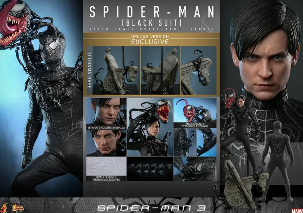 Spider-Man 3 - Spider-Man (Black Suit) Deluxe 1/6th Scale Hot Toys Action Figure
