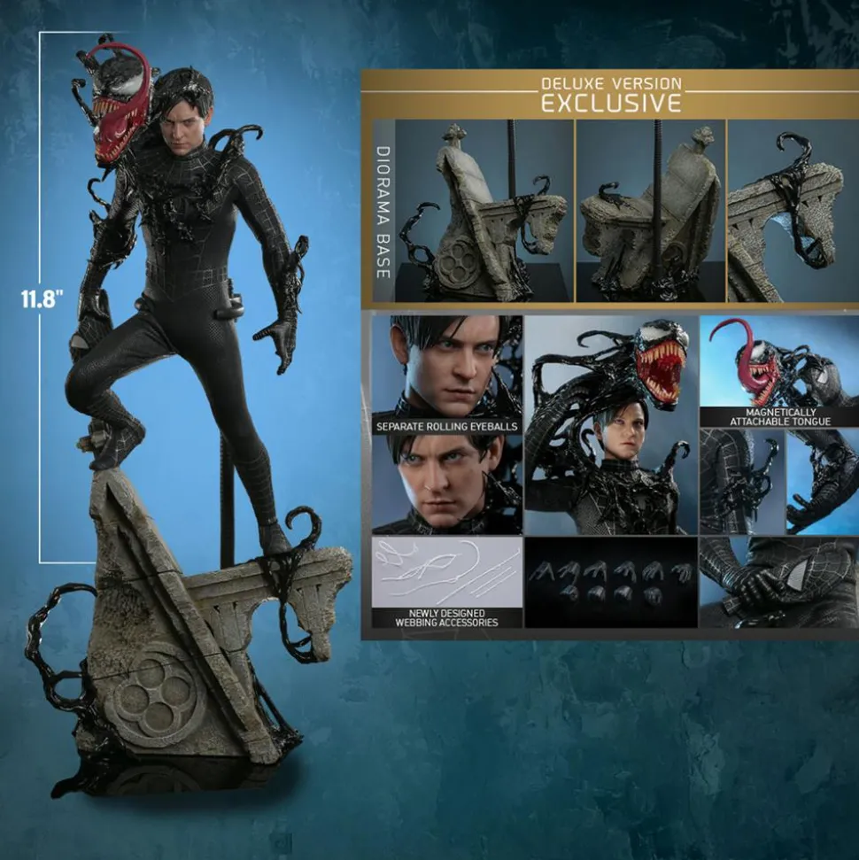 Spider-Man 3 - Spider-Man (Black Suit) Deluxe 1/6th Scale Hot Toys Action Figure
