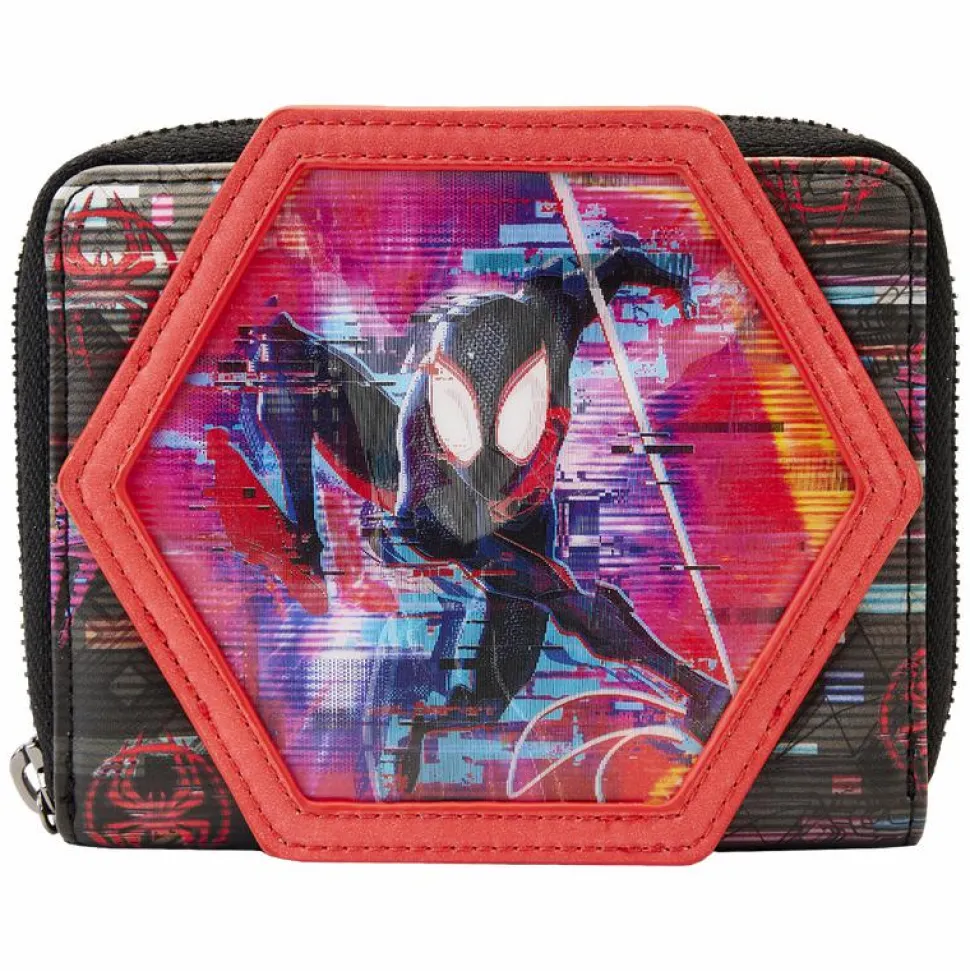 Spider-Man - Across the Spider-Verse Lenticular Glow in the Dark 4” Faux Leather Zip-Around Wallet