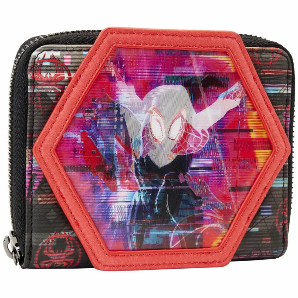 Spider-Man - Across the Spider-Verse Lenticular Glow in the Dark 4” Faux Leather Zip-Around Wallet