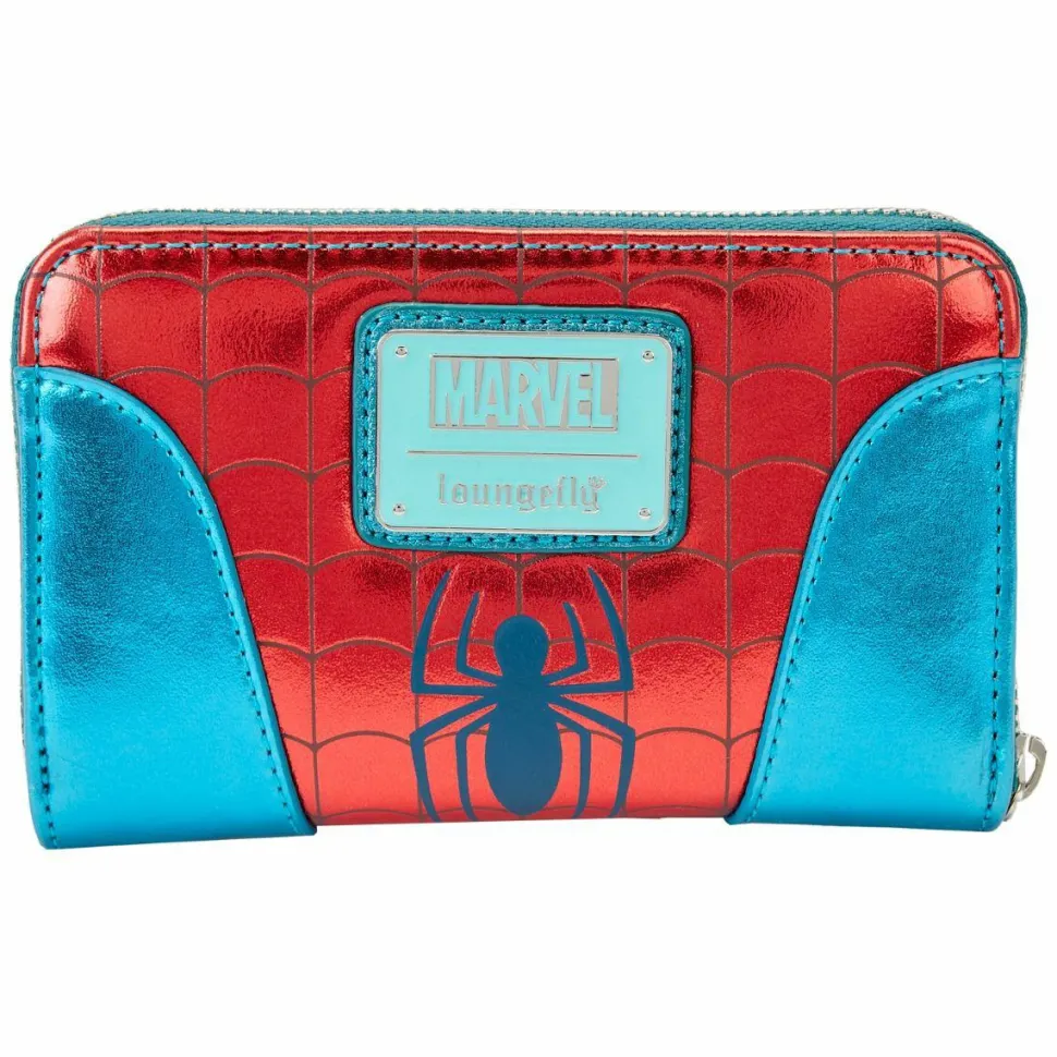 Spider-Man - Metallic Cosplay 4” Faux Leather Zip-Around Wallet