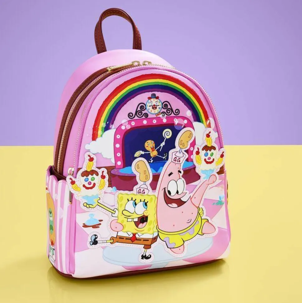 Spongebob Squarepants - Spongebob & Patrick Goofy Goober Light Up 10" Faux Leather Mini Backpack