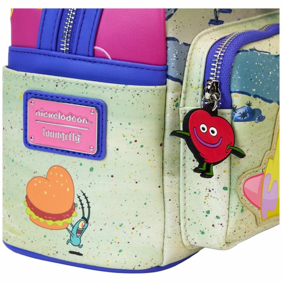 Spongebob Squarepants - Spongebob & Patrick Hearts 10" Faux Leather Mini Backpack