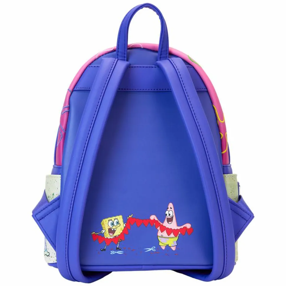Spongebob Squarepants - Spongebob & Patrick Hearts 10" Faux Leather Mini Backpack