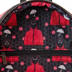 Squid Game - Triangle Soldier Cosplay 10” Faux Leather Mini Backpack
