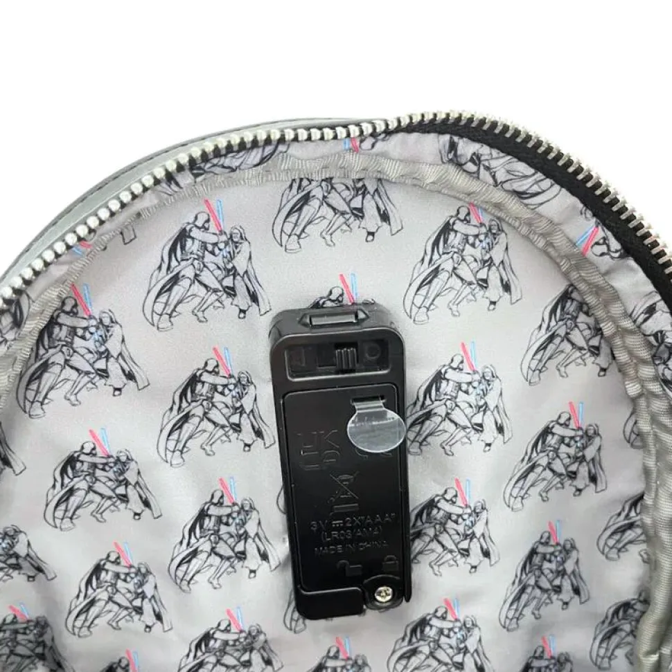 Star Wars - Darth Vader & Obi-Wan Lightsaber Light Up Glow in the Dark 10" Faux Leather Mini Backpack