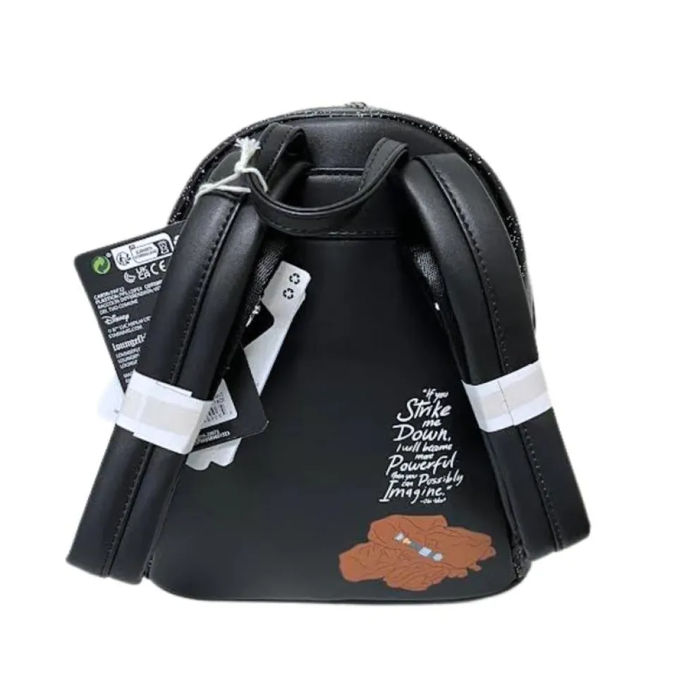 Star Wars - Darth Vader & Obi-Wan Lightsaber Light Up Glow in the Dark 10" Faux Leather Mini Backpack