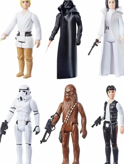 Star Wars - Luke Skywalker, Darth Vader, Han Solo, Princess Leia, Chewbacca & Stormtrooper Retro Collection Kenner 3.75