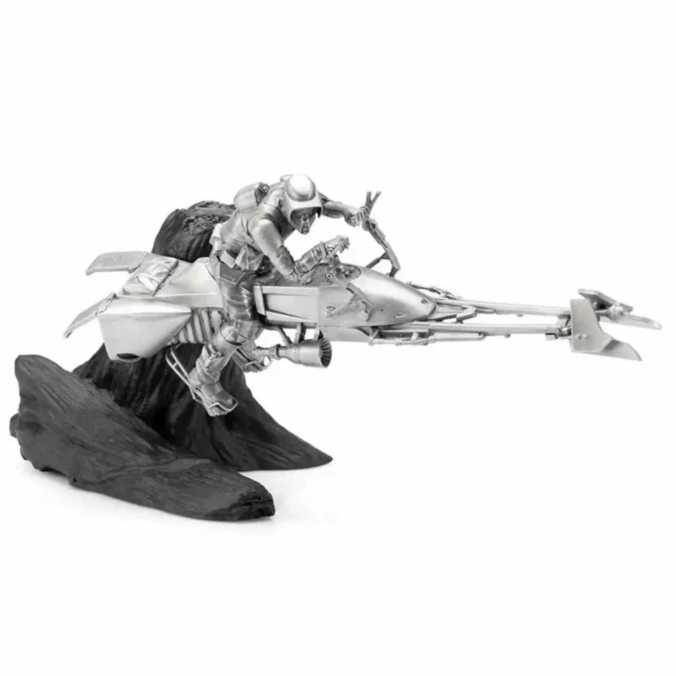Star Wars - Speeder Bike Chase Limited Edition 6" Pewter Diorama Statue 2-Pack