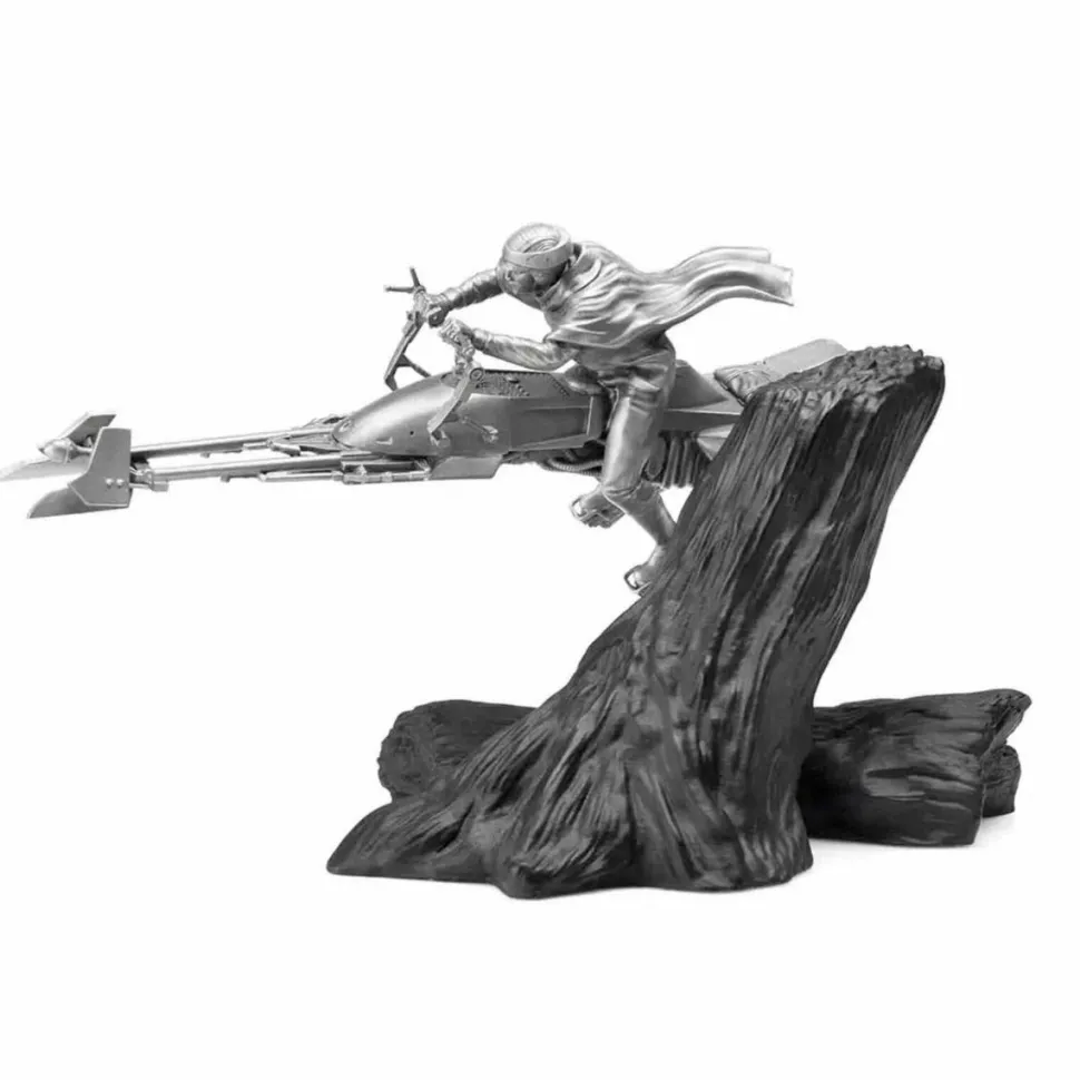 Star Wars - Speeder Bike Chase Limited Edition 6" Pewter Diorama Statue 2-Pack