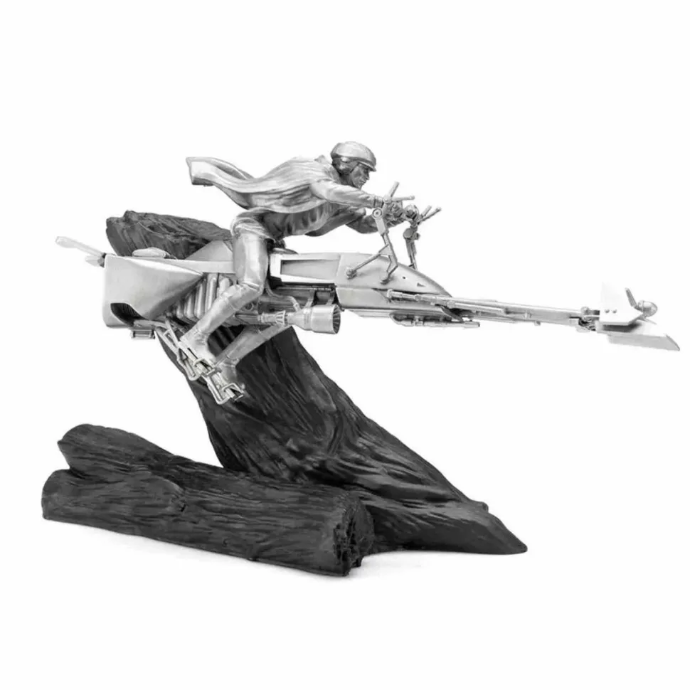 Star Wars - Speeder Bike Chase Limited Edition 6" Pewter Diorama Statue 2-Pack