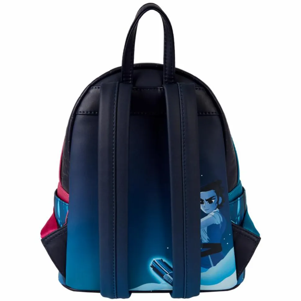 Star Wars - The Force Awakens Rey & Kylo Light Up 10" Faux Leather Mini Backpack