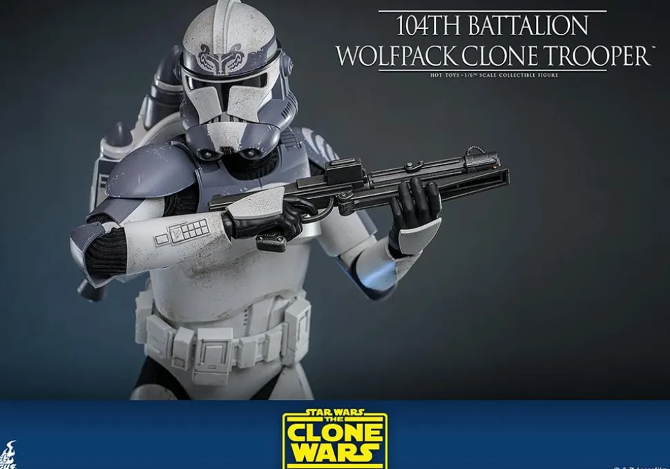 Star Wars: The Clone Wars - 104th Battalion Wolfpack Clone Trooper 1/6th Scale Hot Toys Action Figure
