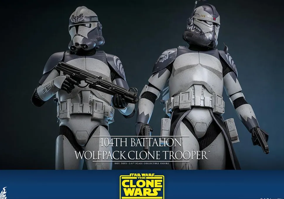 Star Wars: The Clone Wars - 104th Battalion Wolfpack Clone Trooper 1/6th Scale Hot Toys Action Figure