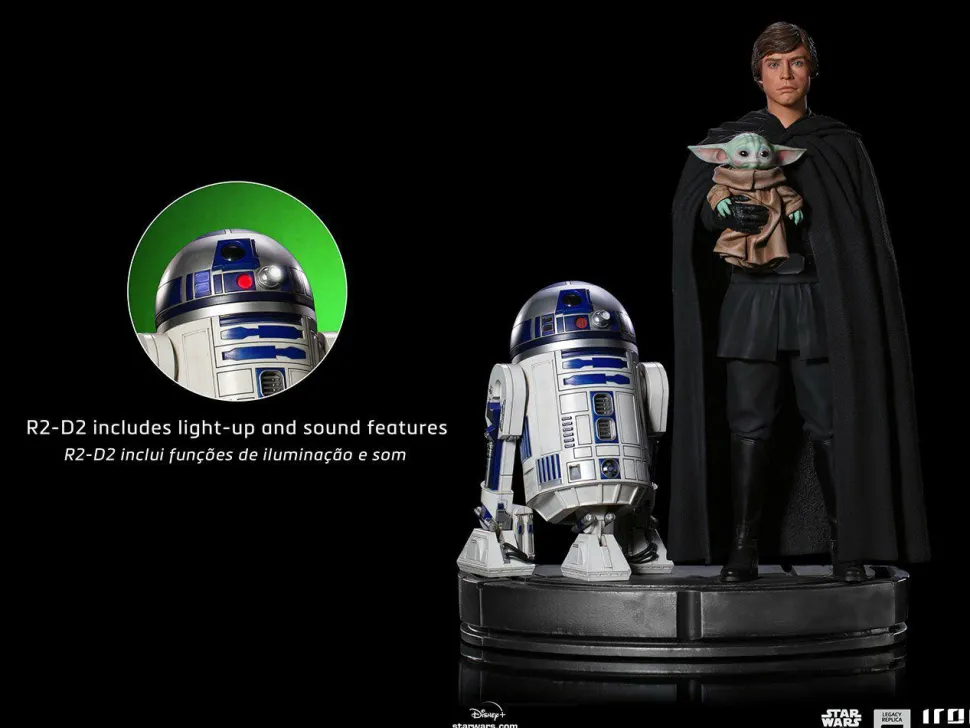 Star Wars: The Mandalorian - Luke Skywalker, R2-D2 & Grogu 1/4 Scale Legacy Statue