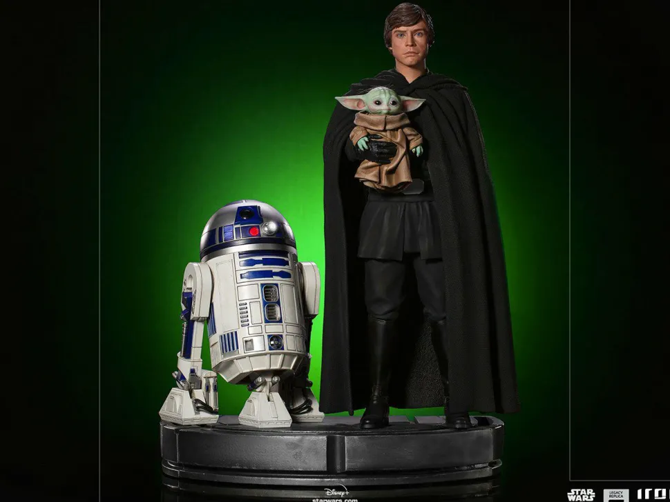 Star Wars: The Mandalorian - Luke Skywalker, R2-D2 & Grogu 1/4 Scale Legacy Statue