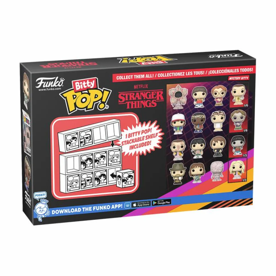 Stranger Things - Hopper, Joyce, Demogorgon (Closed Face) & Mystery Bitty Pop! Vinyl Figure 4-Pack