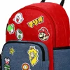 Super Mario - Mario Icon Patches Embossed 11" Faux Leather Mini Backpack