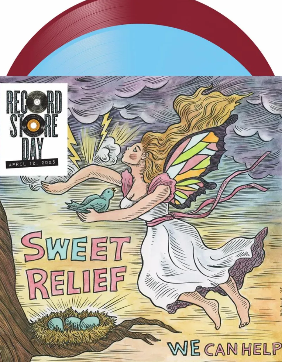 Sweet Relief Vol. IV: We Can Help by Various Artists LP Vinyl Record (2025 Record Store Day Exclusive Baby Blue & Magenta Coloured Vinyl)