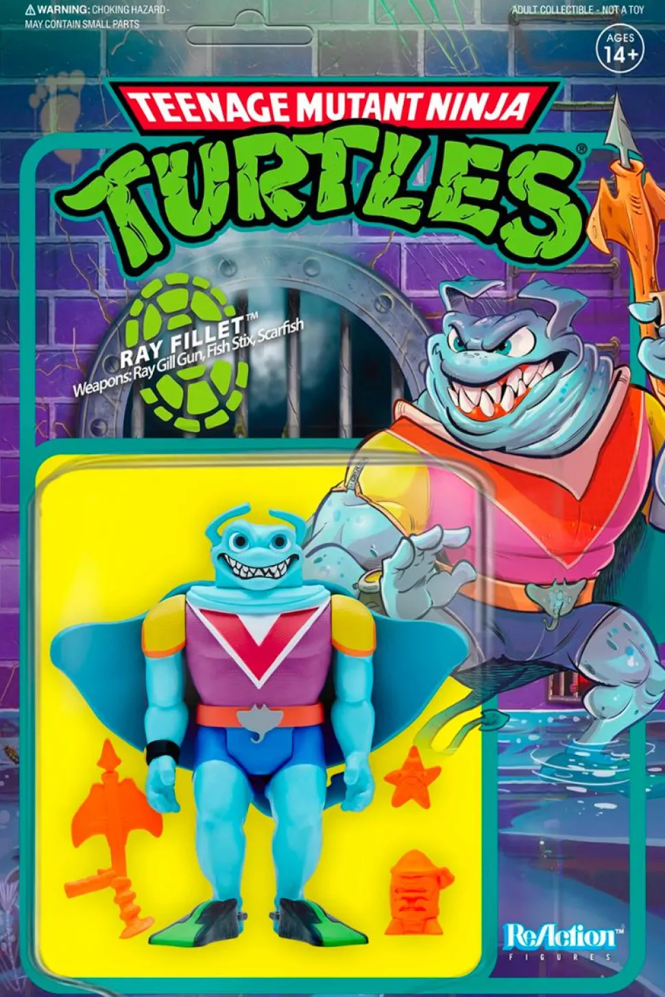 Teenage Mutant Ninja Turtles (1987) - Ray Fillet ReAction 3.75” Action Figure