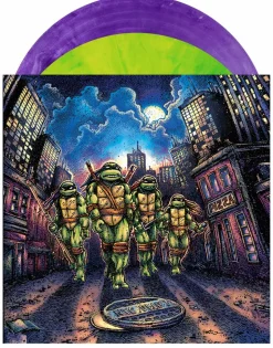 Teenage Mutant Ninja Turtles (1990) - Original Motion Picture Score by John DuPrez 2xLP Vinyl Record (Ninja Turtle Green & Shredder Purple Swirl Coloured Vinyl)