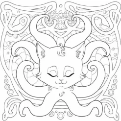 Tentacle Kitty - Colouring Book Paperback