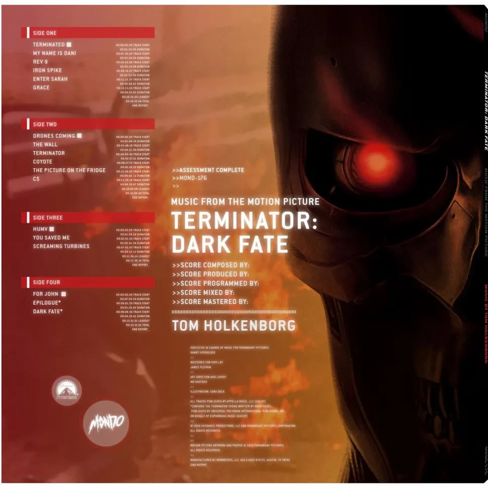 Terminator: Dark Fate - Original Motion Picture Soundtrack by Tom Holkenborg 2xLP Vinyl Record