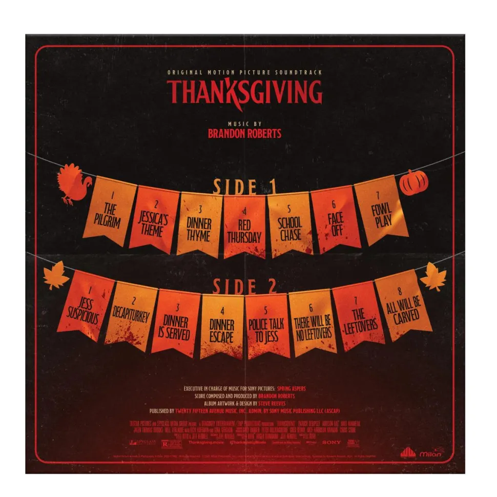 Thanksgiving - Original Motion Picture Soundtrack by Brandon Roberts LP Vinyl Record ("Pumpkin Pie & Blood" Swirl Coloured Vinyl)