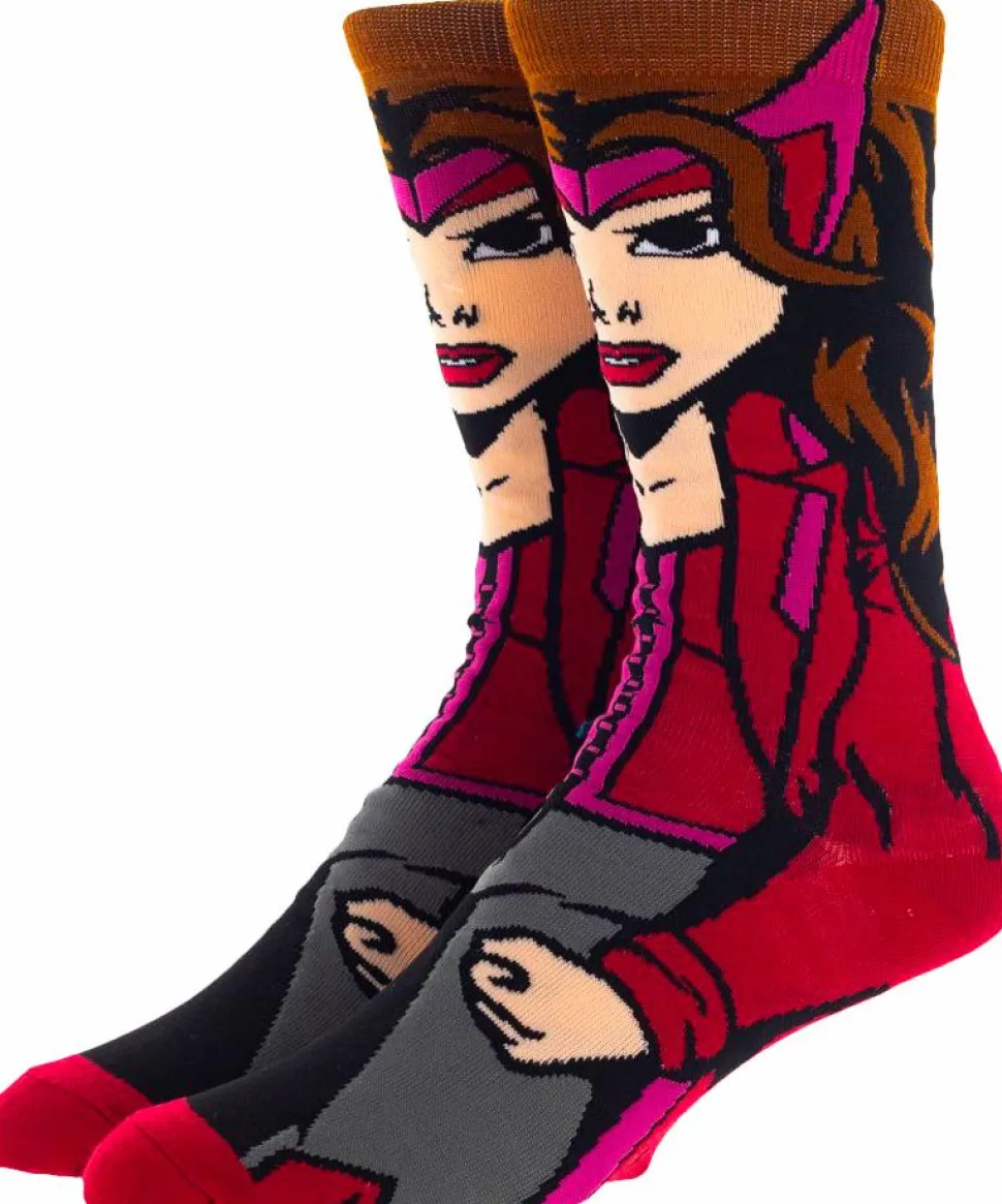 The Avengers - Scarlet Witch 360 Character Men’s Crew Socks (One Size)