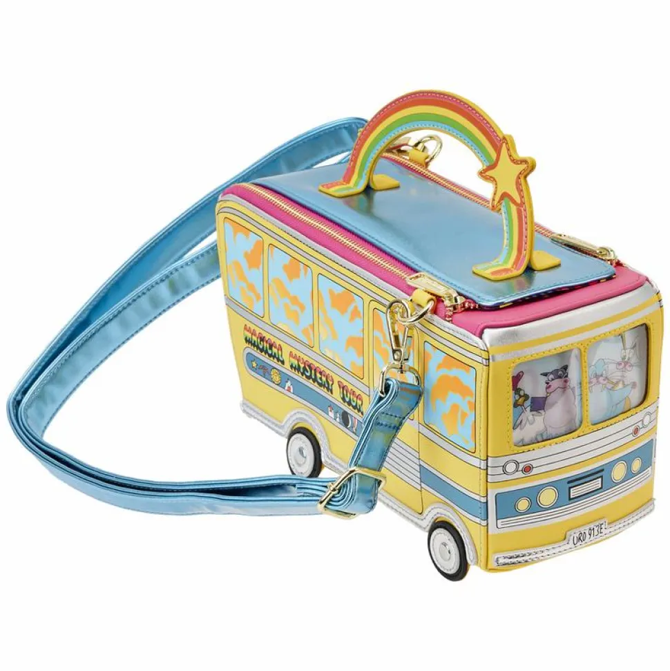 The Beatles - Magical Mystery Tour Bus Lenticular Glow in the Dark 6” Faux Leather Crossbody Bag