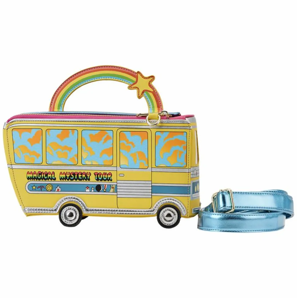 The Beatles - Magical Mystery Tour Bus Lenticular Glow in the Dark 6” Faux Leather Crossbody Bag