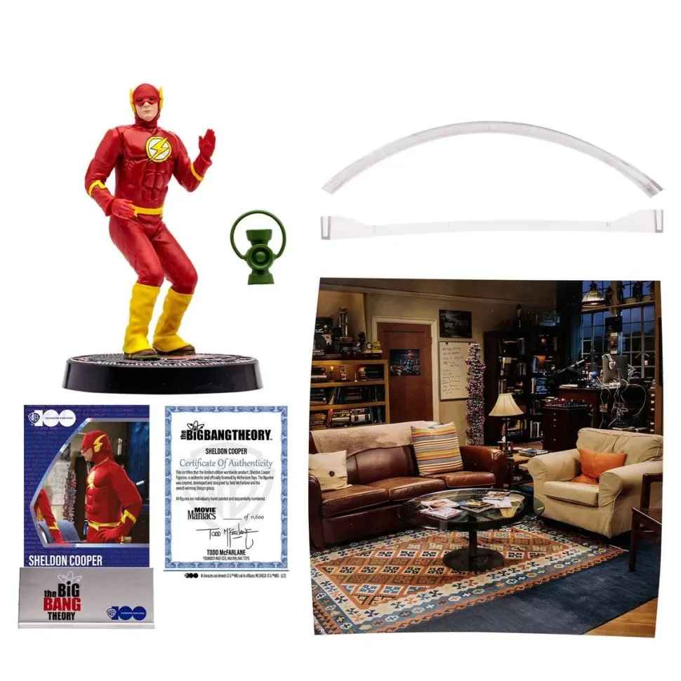 The Big Bang Theory - Sheldon Cooper as the Flash WB100 Movie Maniacs 6" Scale Posed Figure
