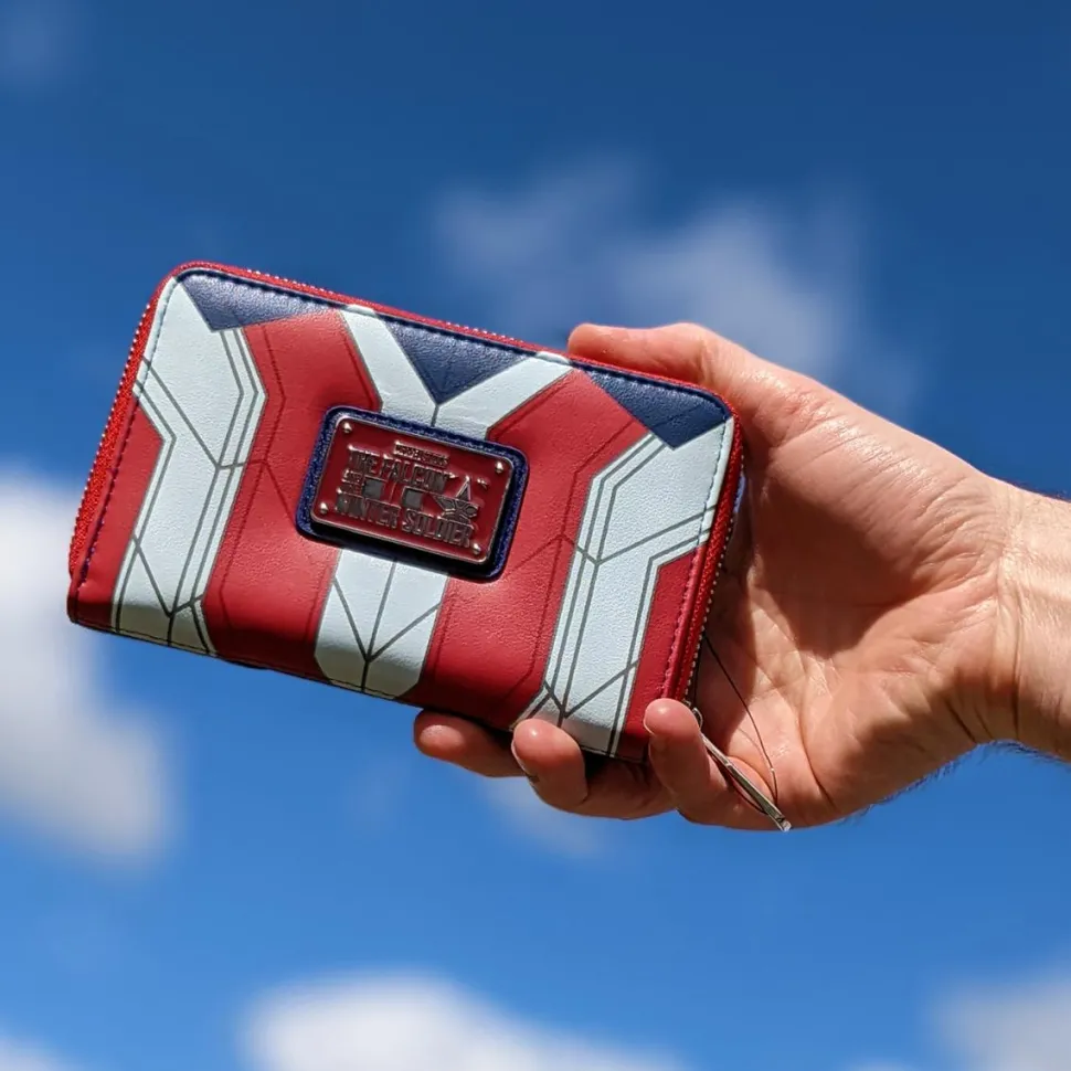 The Falcon and the Winter Soldier - Falcon Captain America Cosplay 4” Faux Leather Zip-Around Wallet