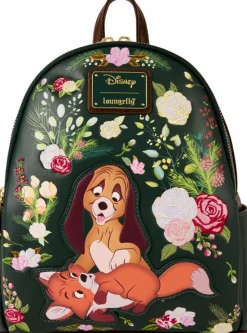 The Fox and the Hound (1981) - Forest Floral 10" Faux Leather Mini Backpack