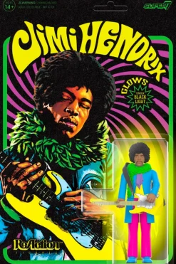 The Jimi Hendrix Experience - Jimi Hendrix (Are You Experienced) Blacklight ReAction 3.75" Action Figure