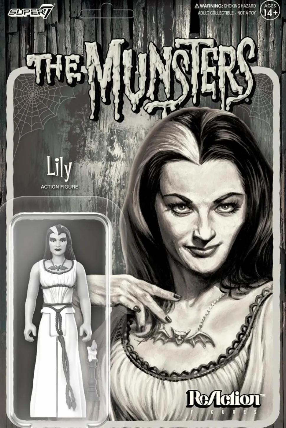 The Munsters - Lily Munster Grayscale ReAction 3.75” Action Figure