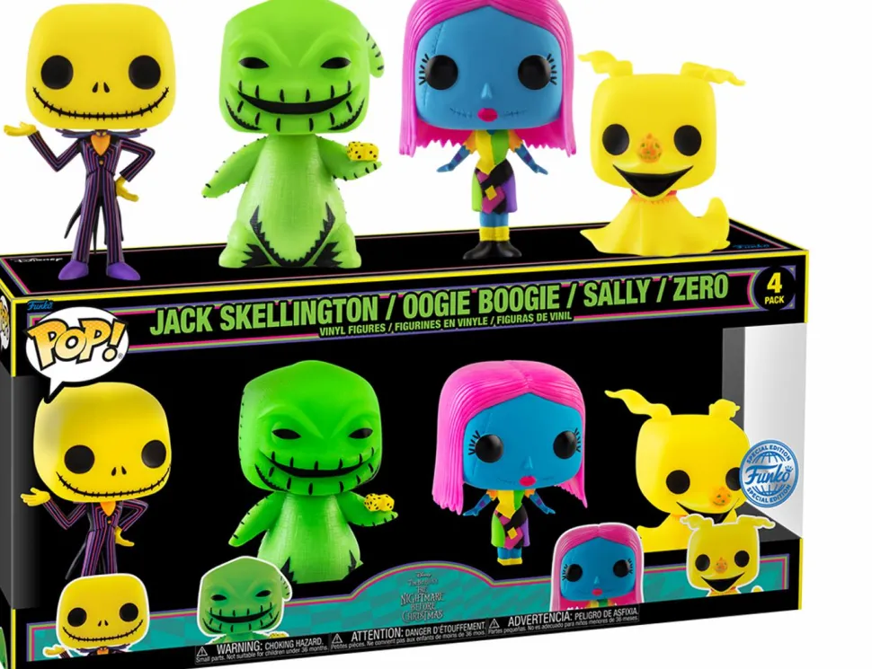 The Nightmare Before Christmas - Jack, Oogie Boogie, Sally & Zero Blacklight Pop! Vinyl Figure 4-Pack