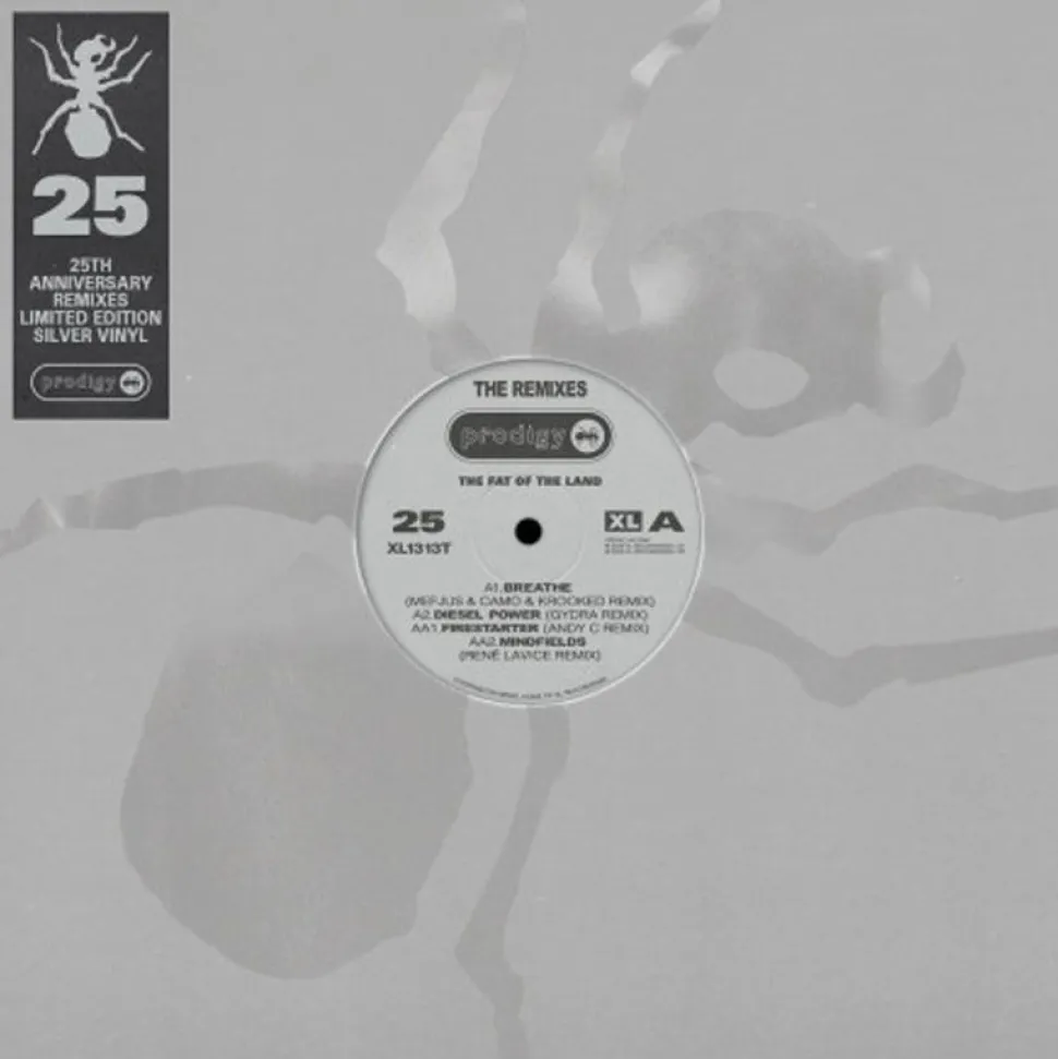 The Prodigy - The Fat of the Land: The Remixes 25th Anniversary LP Vinyl Record (Silver Coloured Vinyl)