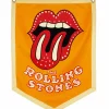 The Rolling Stones - Tongue and Lips Gold Wool Felt Camp Flag (18" x 24")
