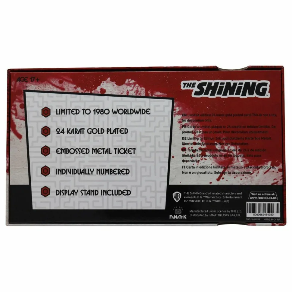 The Shining - The Overlook Hotel Ball Ticket 24K Gold Plated Limited Edition Metal Replica
