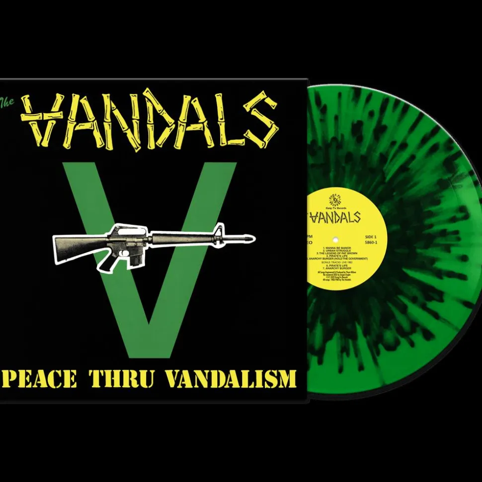 The Vandals - Peace Thru Vandalism LP Vinyl Record (Green & Black Splatter Coloured Vinyl)