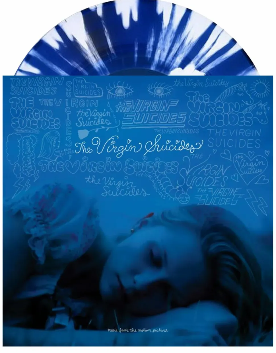 The Virgin Suicides - Original Motion Picture Soundtrack 25th Anniversary Deluxe Edition LP + 7" Single Vinyl Record (2025 Record Store Day Exclusive Blue with White Splatter Coloured Vinyl)