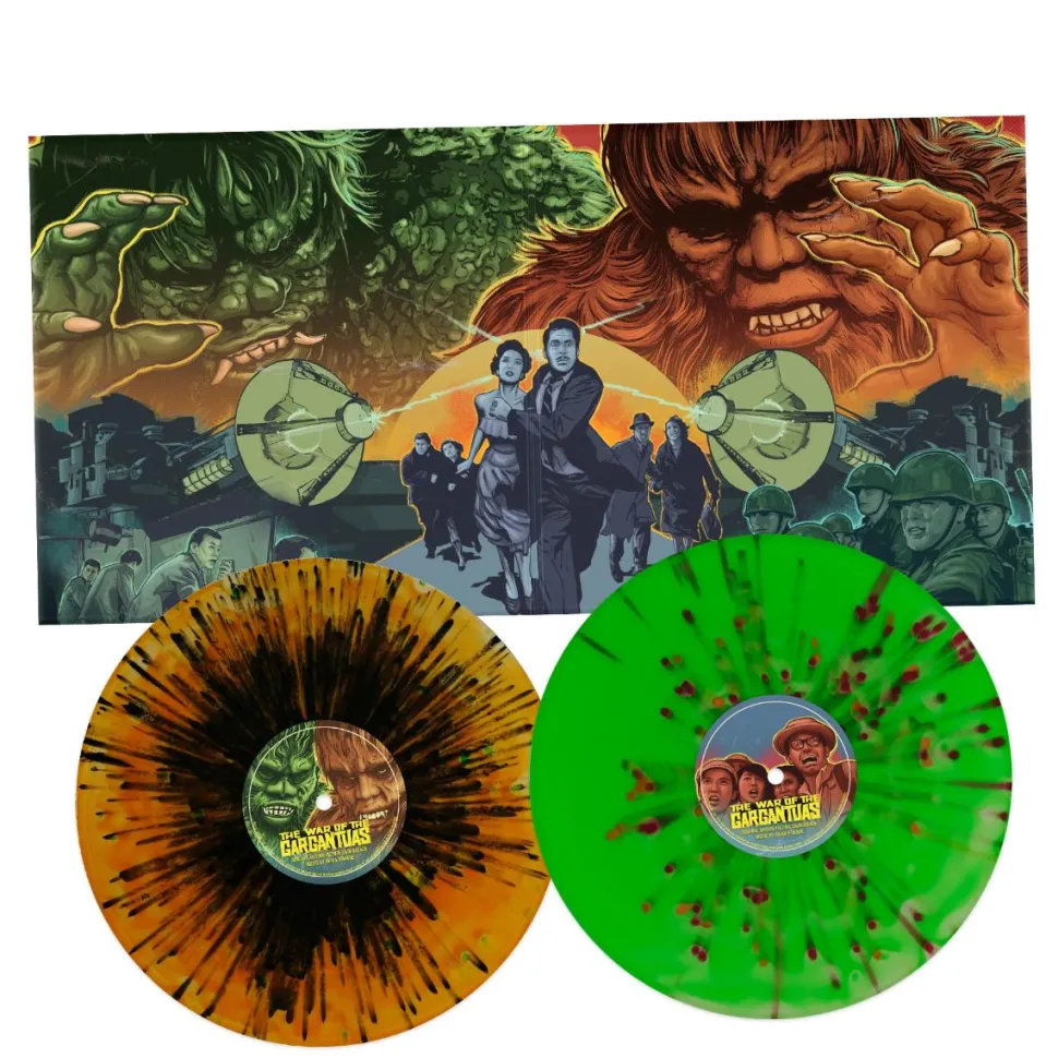 The War of the Gargantuas - Original Motion Picture Soundtrack Music By Akira Ifukube 2xLP Vinyl Record (“Sanda” & “Gaira” Orange & Green With Black Splatter Coloured Vinyl)