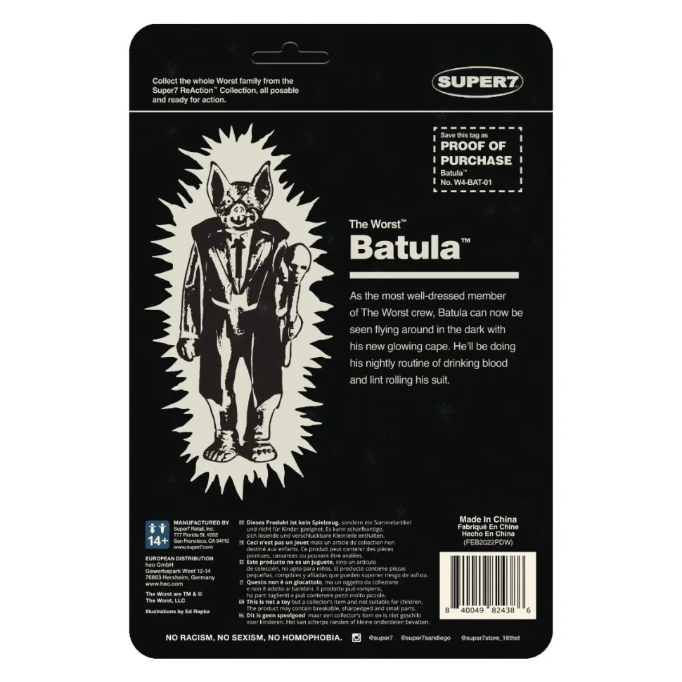 The Worst - Batula (Monster Glow) Glow-in-the-Dark ReAction 3.75" Action Figure