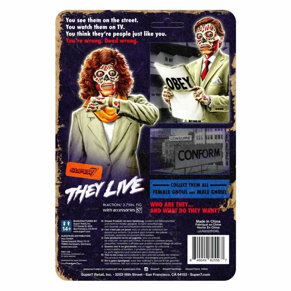 They Live - Male Ghoul Glow in the Dark ReAction 3.75” Action Figure